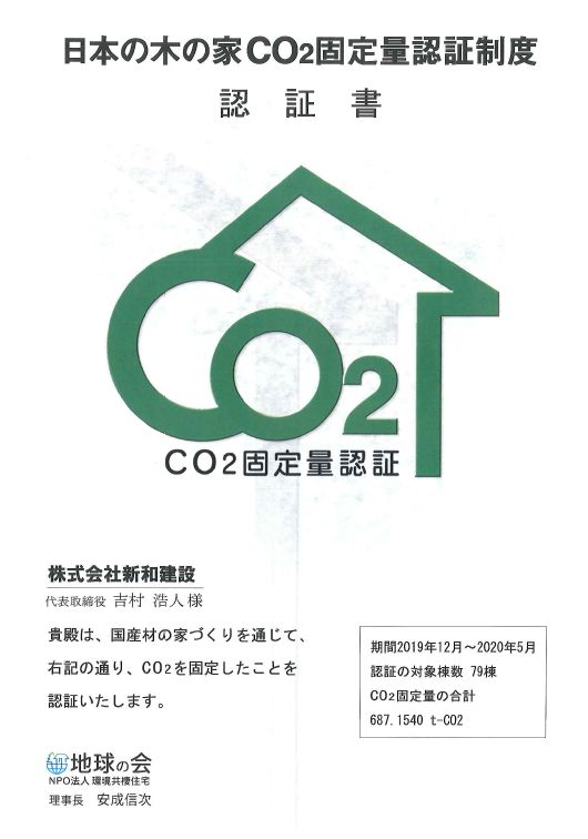 CO2固定認定証