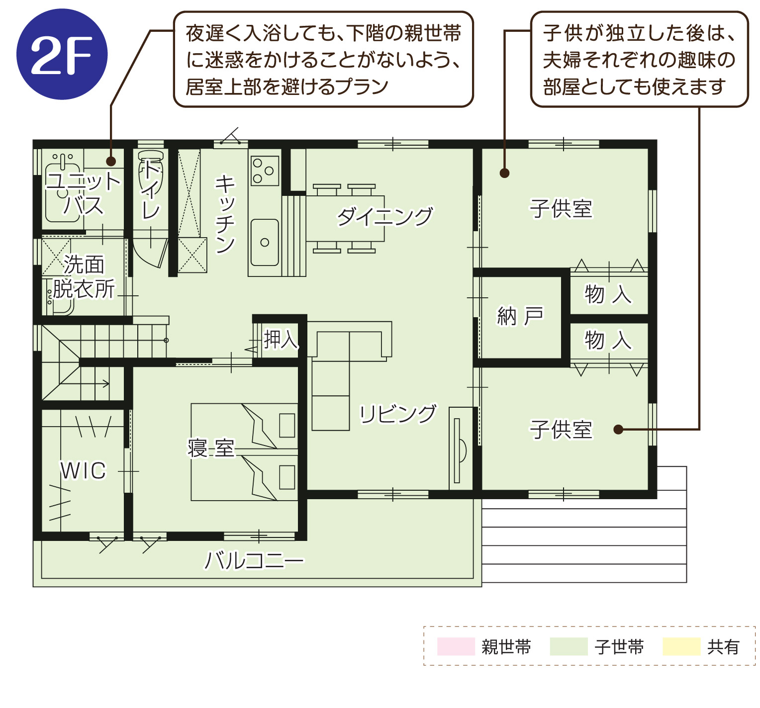 完全分離型の二世帯住宅の間取り