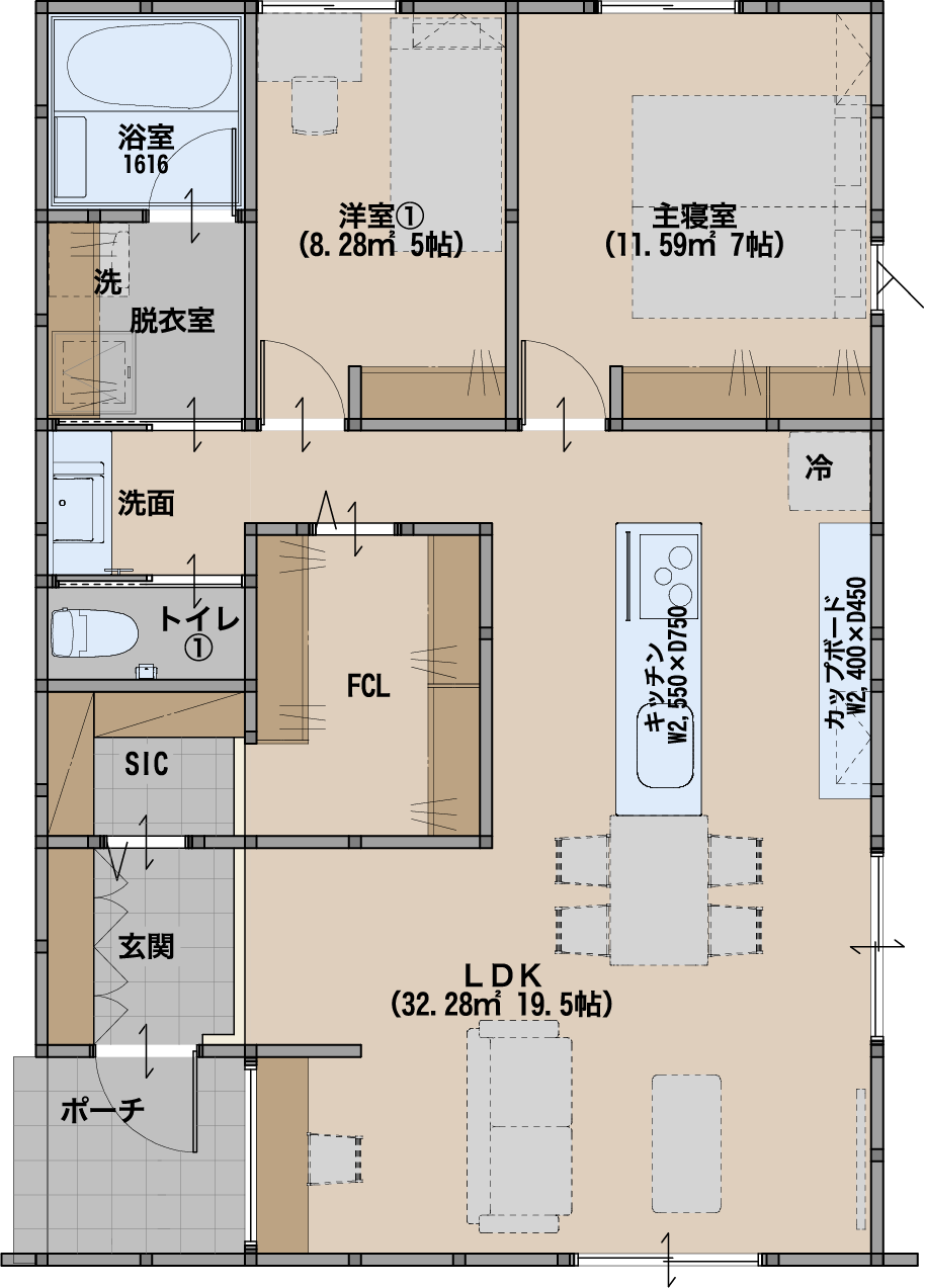 平屋プラン間取り