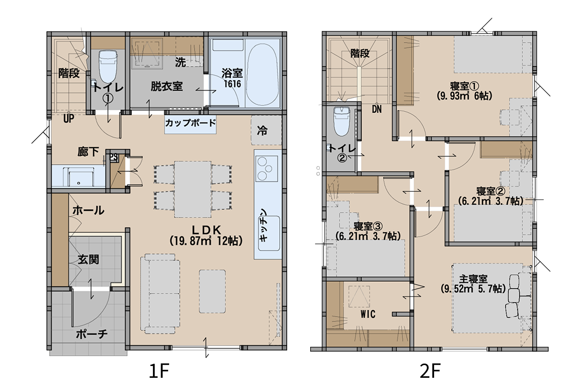 2階建てプラン間取り
