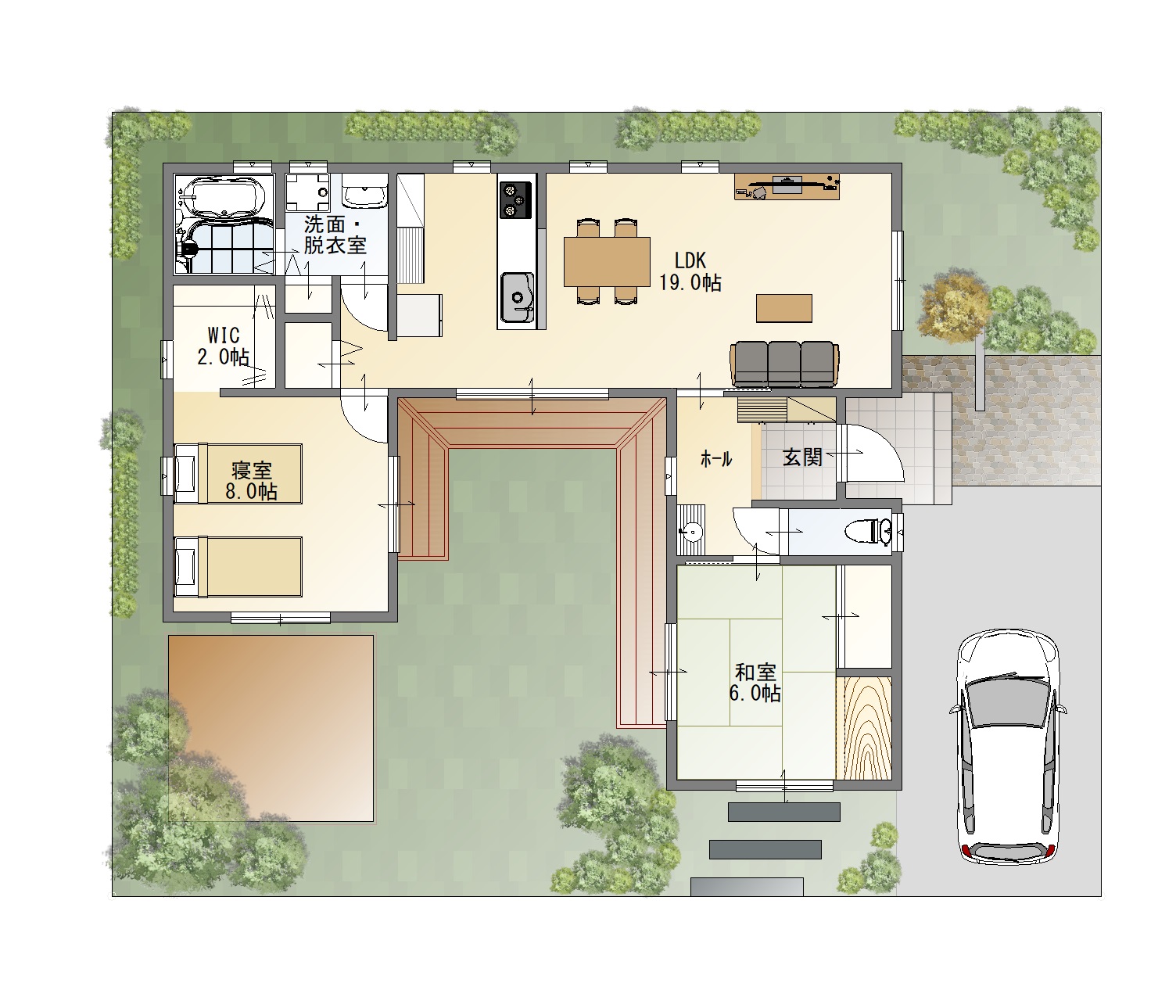 平屋住宅の間取り 新和建設