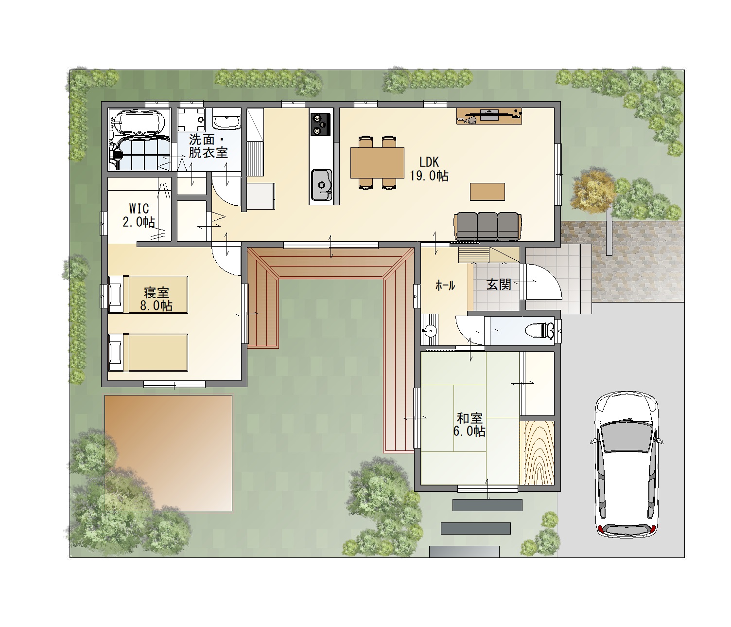 平屋住宅の間取り 新和建設