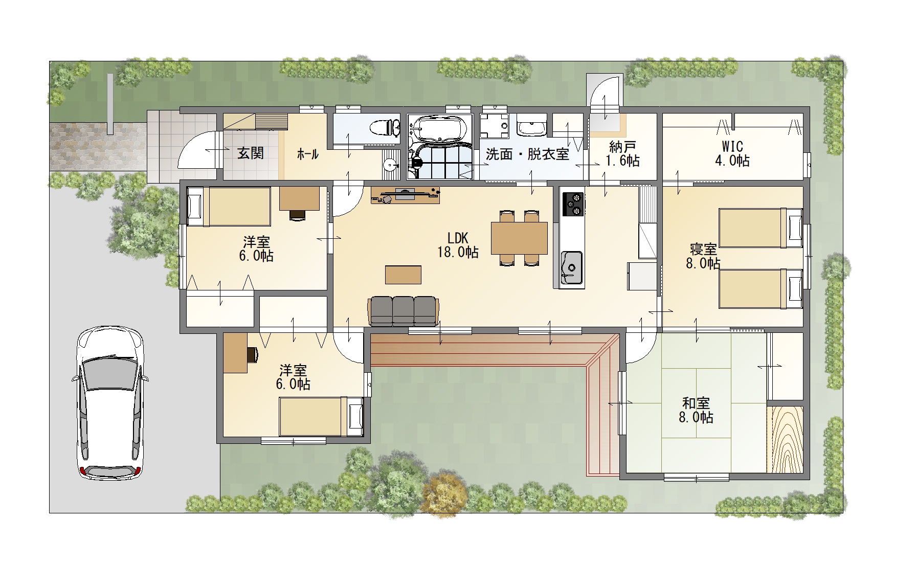 平屋住宅の間取り 新和建設