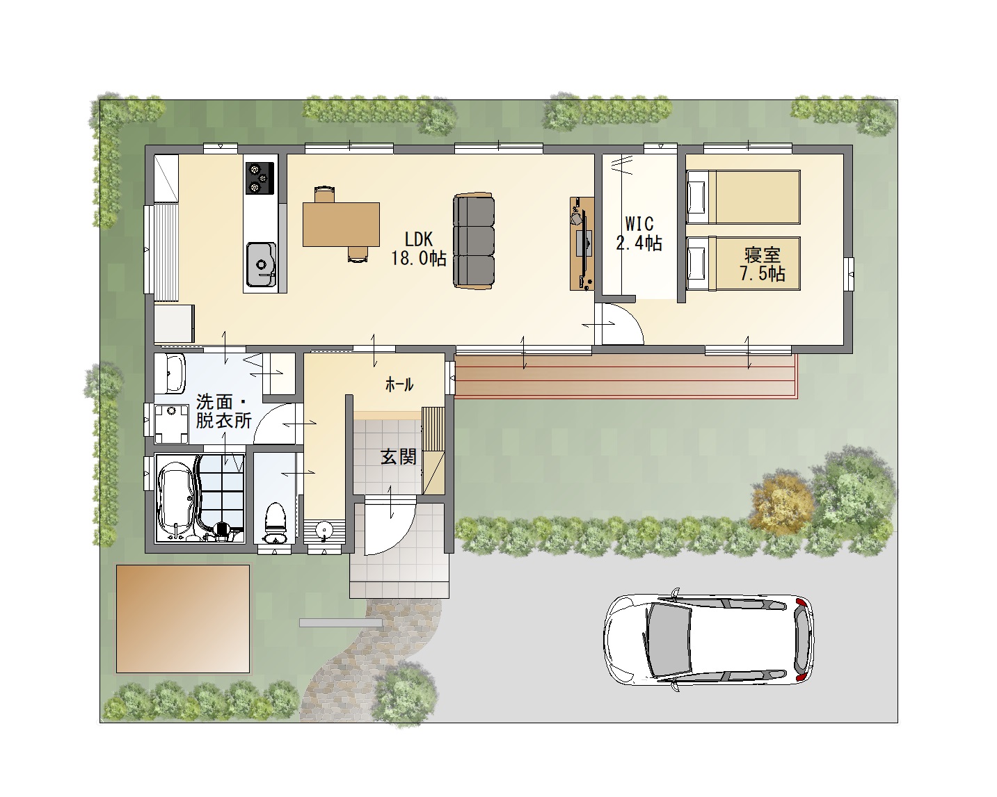 平屋住宅の間取り 新和建設