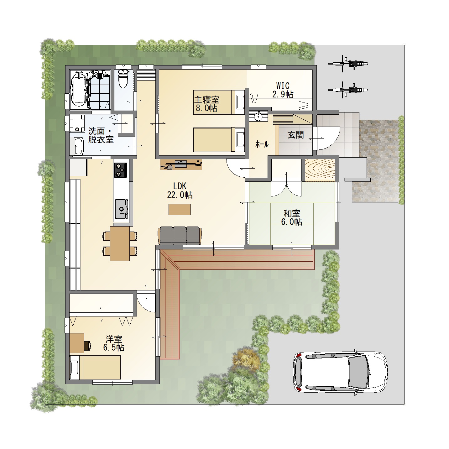 平屋住宅の間取り 新和建設