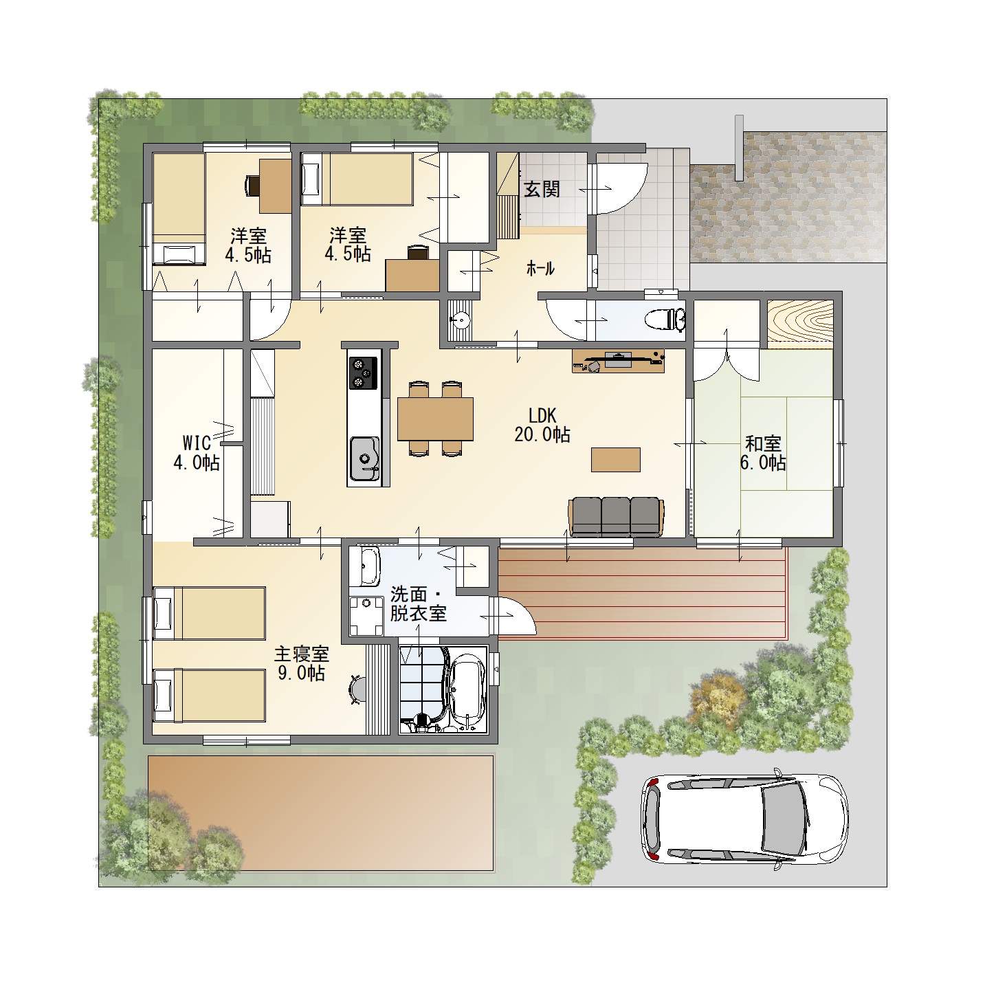 平屋住宅の間取り 新和建設