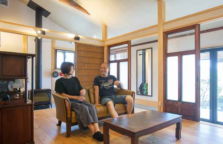 K様　土間デッキと祖母が使っていた古い建具がお気に入り（岐阜県羽島市・築70年）